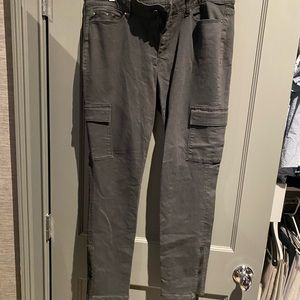 Size 12 Ann Taylor gray denim cargo pants